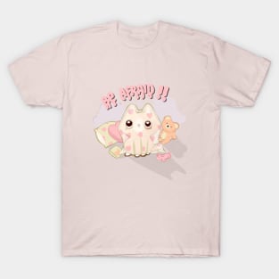 Creepy Cute Cat Ghost Halloween Costume T-Shirt